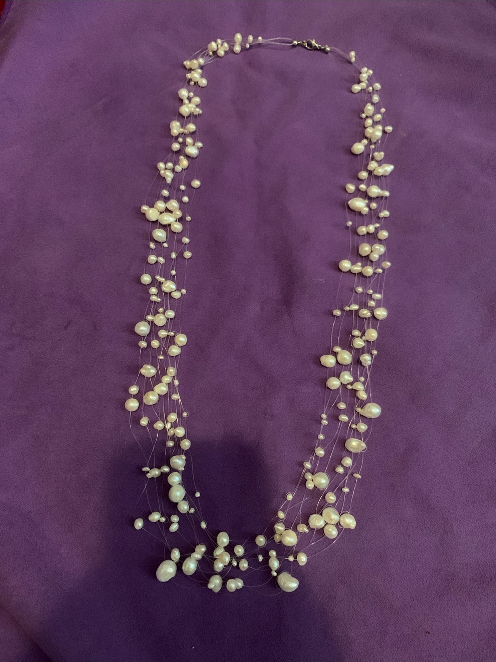 Vintage Floating Pearl Multi-Strand Necklace